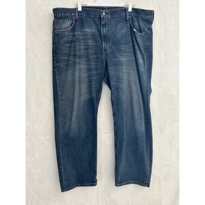 Levis 569 Loose Straight Jeans Mens 44x32 Blue‎ Medium Wash Denim Relaxed Fit